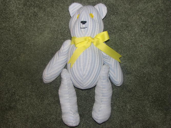 Memorial Teddy Bear made from her dress.